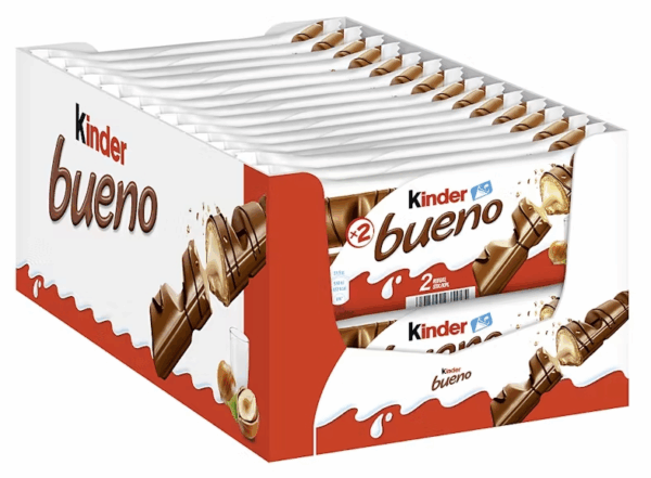 Kinder Bueno - 30 Stück (21,5 g je Stück, Gesamtgewicht 645 g)