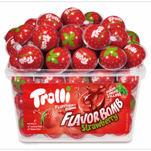 Trolli Flavor Bomb Strawberry 60 Stück - 1 kg Dose